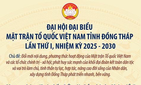 [Infograhic] Đại hội đại biểu Mặt trận Tổ quốc Việt Nam tỉnh Đồng Tháp lần thứ I, nhiệm kỳ 2025 - 2030