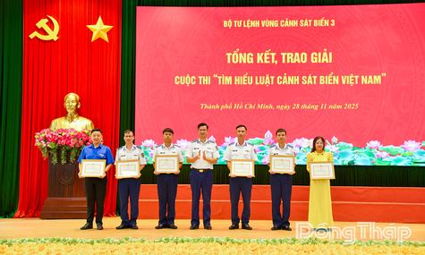 Bộ Tư lệnh Vùng Cảnh sát biển 3: Trao giải Cuộc thi trực tuyến &quot;Tìm hiểu Luật Cảnh sát biển Việt Nam&quot;
