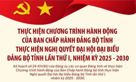 [Infographic] Thực hiện Chương trình hành động của Ban Chấp hành Đảng bộ tỉnh thực hiện Nghị quyết Đại hội đại biểu Đảng bộ tỉnh lần thứ I, nhiệm kỳ 2025 - 2030