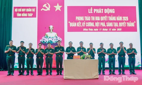 Bộ Chỉ huy Quân sự tỉnh Đồng Tháp: Phát động phong trào thi đua Quyết thắng năm 2026