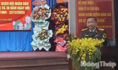 Ban Chỉ huy Phòng thủ khu vực 1 - Long Thuận: Họp mặt kỷ niệm 81 năm Ngày thành lập Quân đội nhân dân Việt Nam