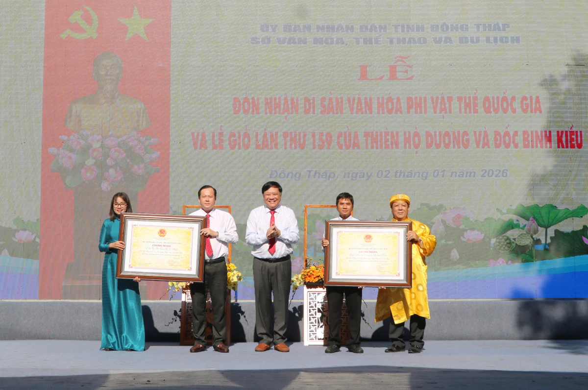 Lễ đón nhận Di sản văn hóa phi vật thể quốc gia và Lễ giỗ lần thứ 159 của Thiên Hộ Dương và Đốc Binh Kiều