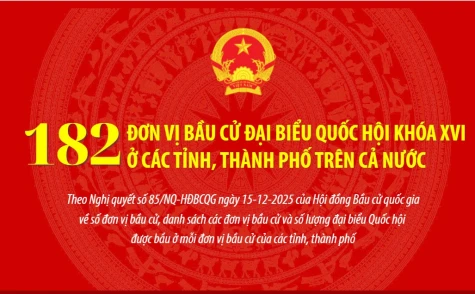 182 đơn vị bầu cử đại biểu Quốc hội khóa XVI ở các tỉnh, thành phố trên cả nước
