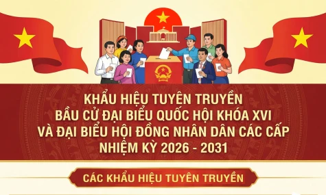 [Infographic] Một số khẩu hiệu tuyên truyền bầu cử đại biểu Quốc hội khóa XVI và đại biểu Hội đồng nhân dân các cấp nhiệm kỳ 2026 - 2031