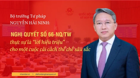 Bộ trưởng Tư pháp Nguyễn Hải Ninh: Nghị quyết số 66-NQ/TW thực sự là “lời hiệu triệu” cho một cuộc cải cách thể chế sâu sắc
