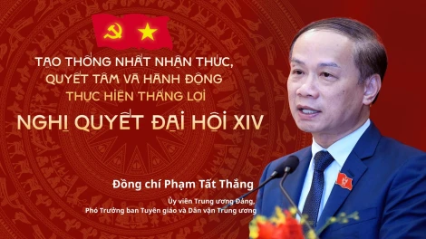Tạo thống nhất nhận thức, quyết tâm và hành động thực hiện thắng lợi Nghị quyết Đại hội XIV