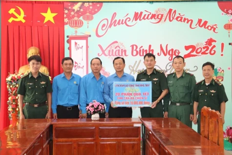 Đồng Tháp: Lan tỏa nghĩa tình Công đoàn nơi biên giới dịp Tết Nguyên đán