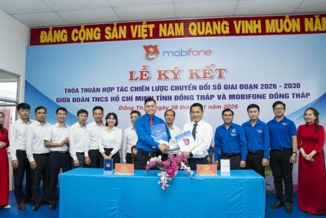Tỉnh đoàn Đồng Tháp và MobiFone Đồng Tháp:  Ký kết Thỏa thuận hợp tác chiến lược chuyển đổi số giai đoạn 2026 - 2030