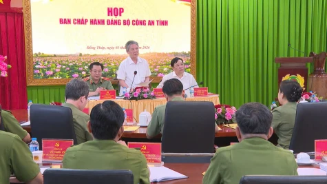 Bí thư Tỉnh ủy Đồng Tháp dự họp Ban Chấp hành Đảng bộ Công an tỉnh