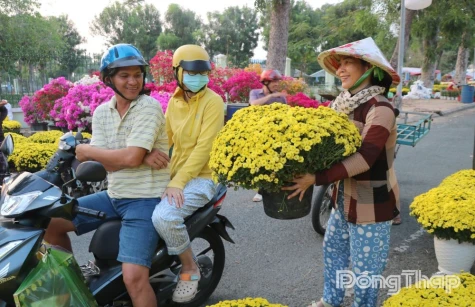 Rực rỡ sắc xuân chợ hoa, kiểng phường Mỹ Trà