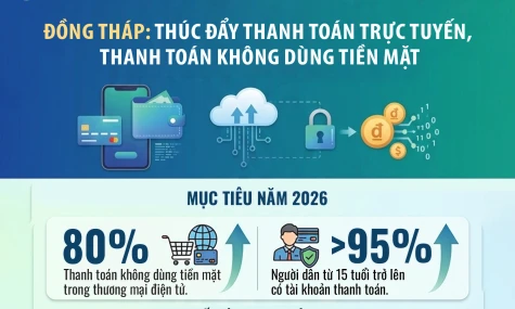 Đồng Tháp: Thúc đẩy thanh toán trực tuyến, thanh toán không dùng tiền mặt