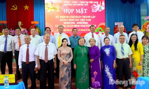 Phường Mỹ Phước Tây: Họp mặt mừng Đảng, mừng Xuân Bính Ngọ năm 2026