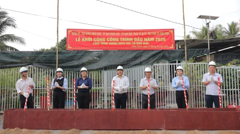 Xã Bình Ninh: Khởi công xây dựng công trình đường Nhơn Hòa