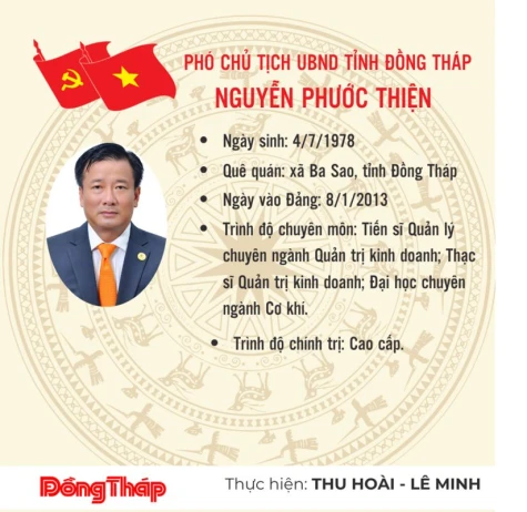 Infographic: Chân dung đồng chí Nguyễn Phước Thiện - tân Phó Chủ tịch UBND tỉnh Đồng Tháp