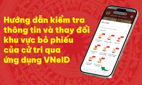 [Infographic] Hướng dẫn kiểm tra thông tin và thay đổi khu vực bỏ phiếu của cử tri qua ứng dụng VNeID