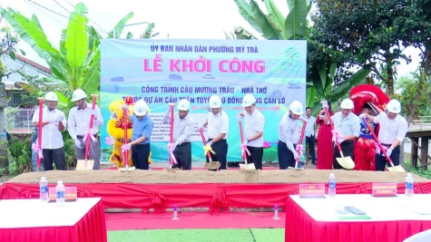 Phường Mỹ Trà: Khởi công cầu giao thông Mương Trâu - Nhà Thờ