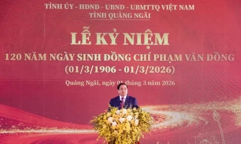 Thủ tướng Phạm Minh Chính dự Lễ kỷ niệm 120 năm Ngày sinh Thủ tướng Phạm Văn Đồng