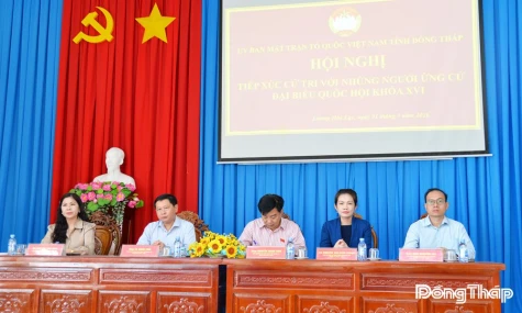 Ứng cử viên đại biểu Quốc hội khóa XVI tiếp xúc cử tri tại xã Lương Hòa Lạc