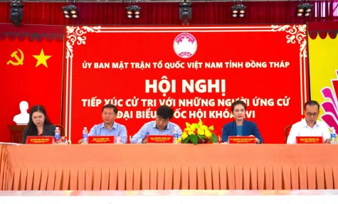 Ứng cử viên đại biểu Quốc hội khóa XVI tiếp xúc cử tri tại xã Vĩnh Bình, Đồng Sơn