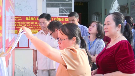 Ban bầu cử đại biểu Quốc hội số 5 kiểm tra, giám sát thi hành pháp luật về bầu cử tại phường Mỹ Phong