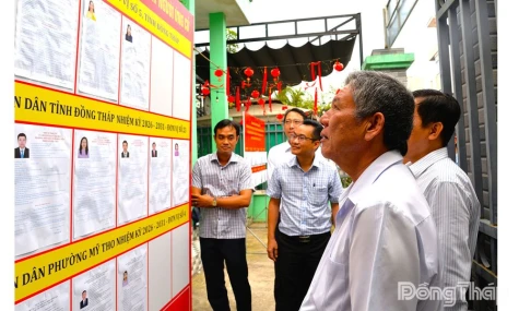 Bí thư Tỉnh ủy kiểm tra công tác chuẩn bị bầu cử tại phường Đạo Thạnh và Mỹ Tho