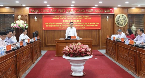 Công bố Quyết định kiểm tra, giám sát Ban Thường vụ Tỉnh ủy Đồng Tháp và Vĩnh Long