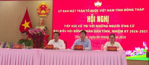 Cử tri xã Tân Hồng bày tỏ sự tin tưởng với các ứng cử viên Đại biểu HĐND tỉnh đơn vị bầu cử số 1