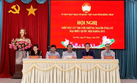 Đơn vị bầu cử số 6 đại biểu Quốc hội khóa XVI: Tiếp xúc cử tri tại các xã Tân Hòa, Tân Điền, Gò Công Đông, Tân Đông và Gia Thuận