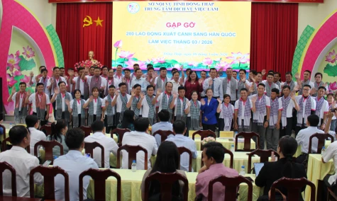 Đồng Tháp: 280 lao động lên đường sang Hàn Quốc làm việc thời vụ