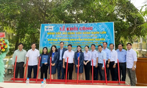 Khởi công nâng cấp, mở rộng cầu kênh Rạch Lớn tại xã Vĩnh Hựu
