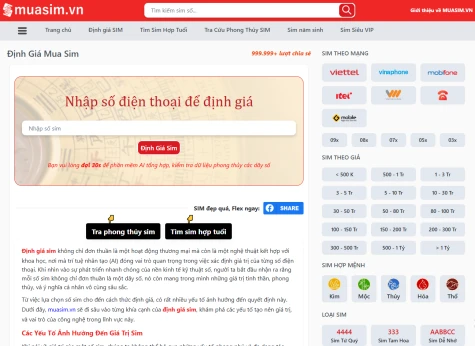 Phần mềm định giá sim: Cuộc cách mạng trong lĩnh vực sim số đẹp thời 4.0