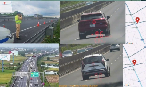 Xe hóa trang trên cao tốc TP.Hồ Chí Minh -Trung Lương - Mỹ Thuận - Cần Thơ xử lý vi phạm giao thông