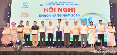 Hội nghị khách hàng năm 2026: Xổ số kiến thiết Tiền Giang nâng cao hiệu quả kinh doanh, đồng hành cùng đại lý