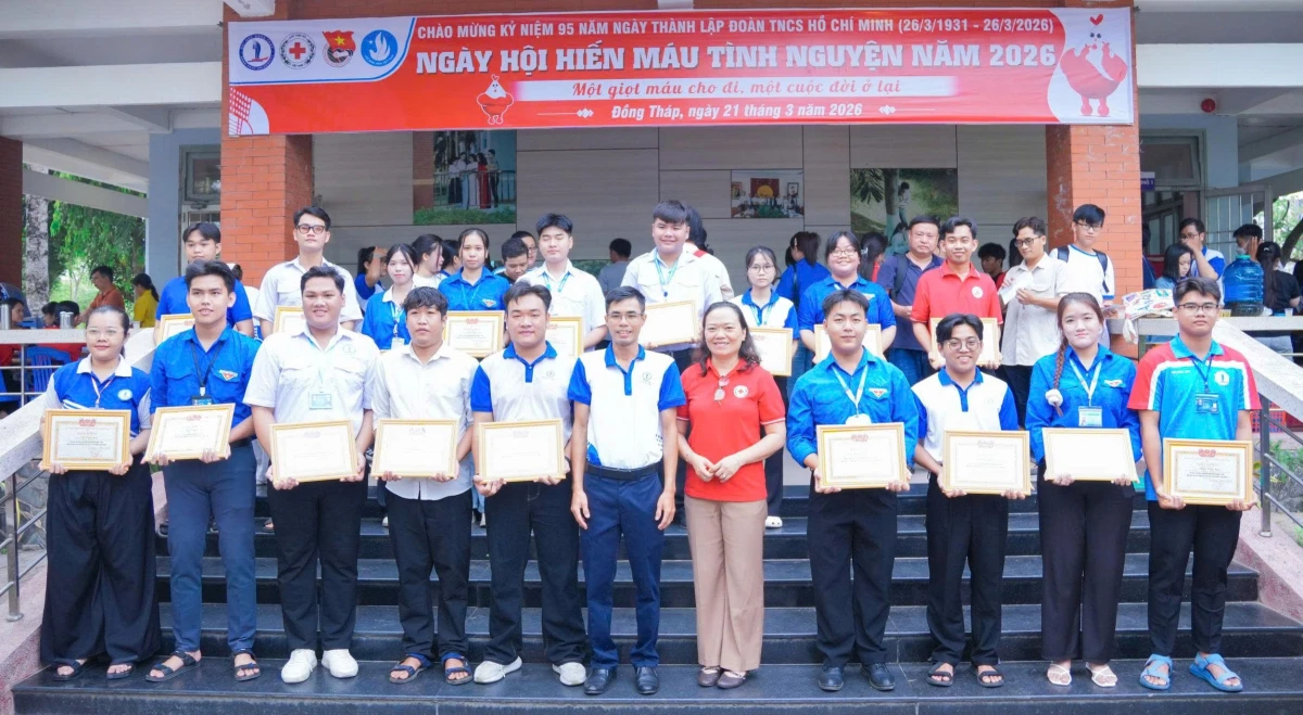 Ngày hội hiến máu tình nguyện tại Trường Đại học Đồng Tháp