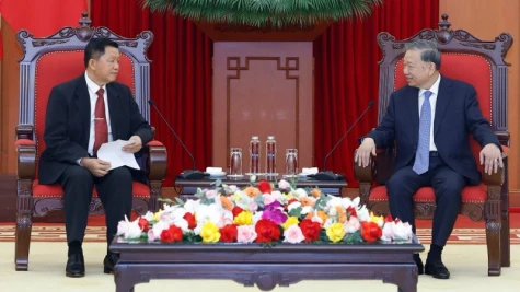 Tổng Bí thư Tô Lâm tiếp Bộ trưởng Công an Lào