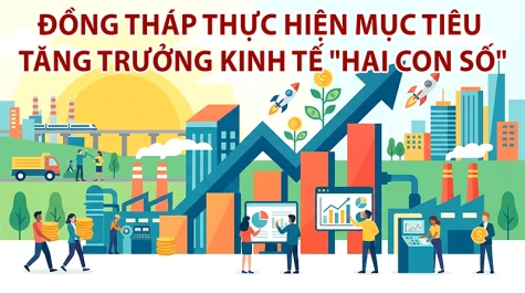 [Infographic] Đồng Tháp thực hiện mục tiêu tăng trưởng kinh tế "hai con số"