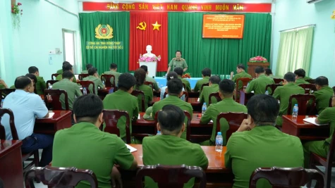 Giám đốc Công an tỉnh Lâm Phước Nguyên làm việc tại Cơ sở cai nghiện ma túy số 2