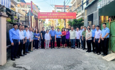 Phường Thới Sơn: Khởi công công trình đường, hệ thống thoát nước, hệ thống chiếu sáng liên khu phố