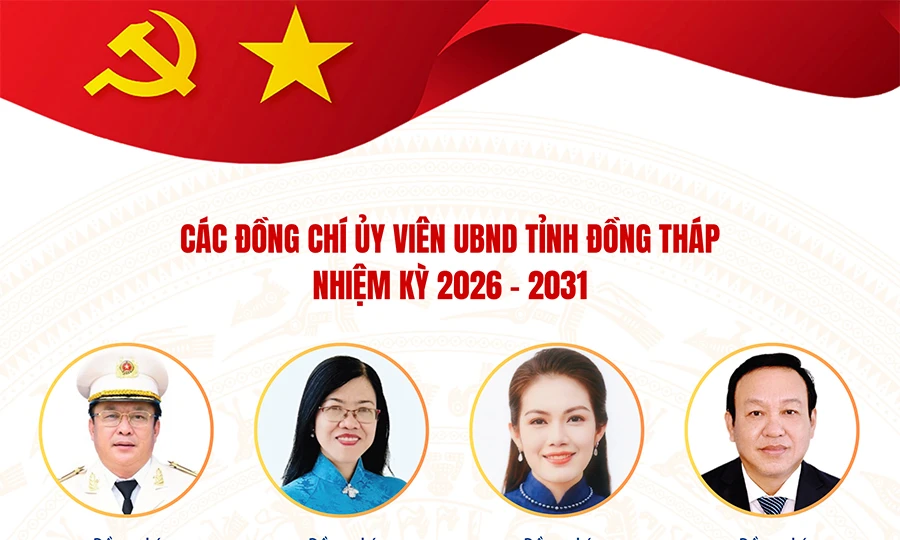 [Infographic] Các đồng chí Ủy viên UBND tỉnh Đồng Tháp nhiệm kỳ 2026 - 2031