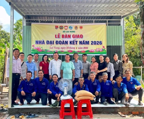 Xã Lai Vung: Vận động xây cất được 7 căn nhà Đại đoàn kết năm 2026