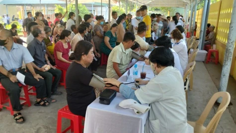 Trên 400 triệu đồng khám bệnh, phát thuốc và tặng quà cho người dân xã Mỹ Thiện