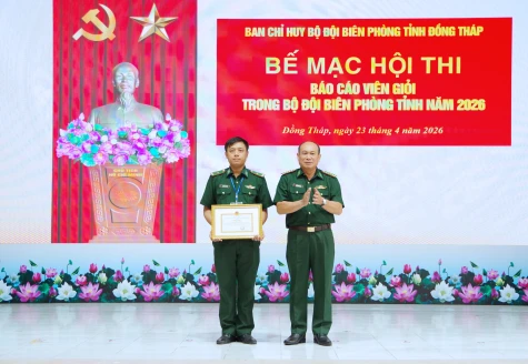 Đồng Tháp: Hội thi Báo cáo viên giỏi trong Bộ đội Biên phòng