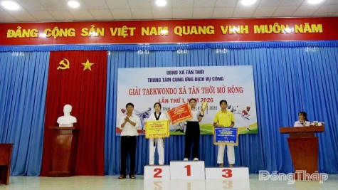Sôi nổi Giải Taekwondo xã Tân Thới mở rộng lần I