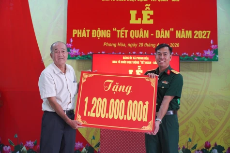 Xã Phong Hòa: Nhiều hoạt động thiết thực trong Chương trình Tết Quân – Dân năm 2027