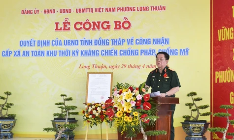 Phường Long Thuận: Đón nhận danh hiệu An toàn khu