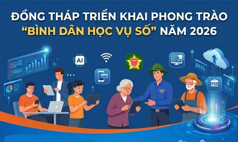 [Infographic] Đồng Tháp triển khai Phong trào “Bình dân học vụ số” năm 2026