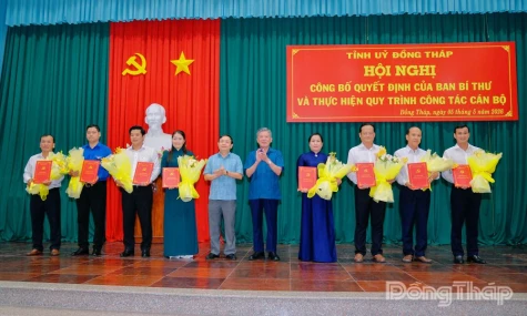 Ban Bí thư chỉ định 8 đồng chí tham gia Ban Chấp hành Đảng bộ tỉnh Đồng Tháp