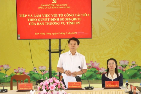 Tổ Công tác số 6 Ban Thường vụ Tỉnh ủy Đồng Tháp làm việc với các xã sau sáp nhập