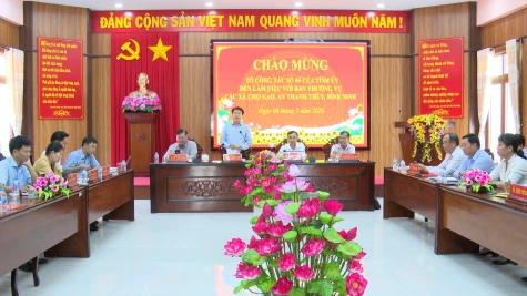 Tổ Công tác số 06 của Tỉnh ủy làm việc với Ban thường vụ Đảng ủy các xã Chợ Gạo, An Thạnh Thủy và Bình Ninh