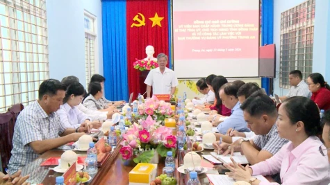 Đồng chí Ngô Chí Cường làm việc với Ban Thường vụ Đảng ủy phường Trung An